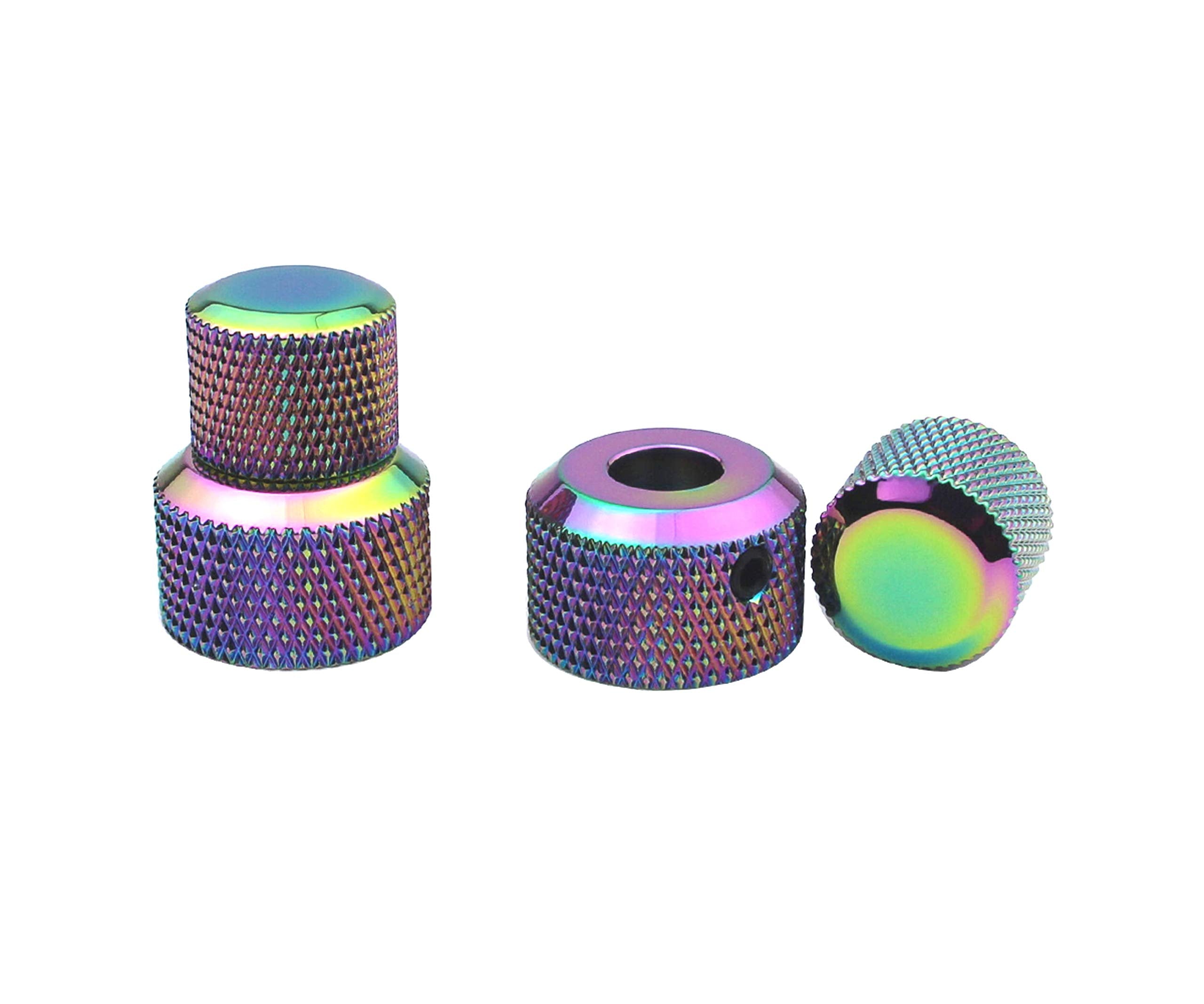 Guyker 2Pcs Brass Concentric Stacked Knobs, Dual Knurled Control Knobs, High Grade Dome Volume Tone Knob Replacement for Electri